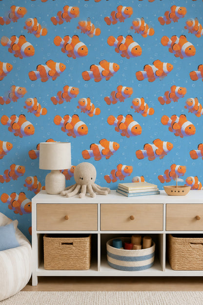 Clownfish Wallpaper Underwater Ocean Removable Wall Decor