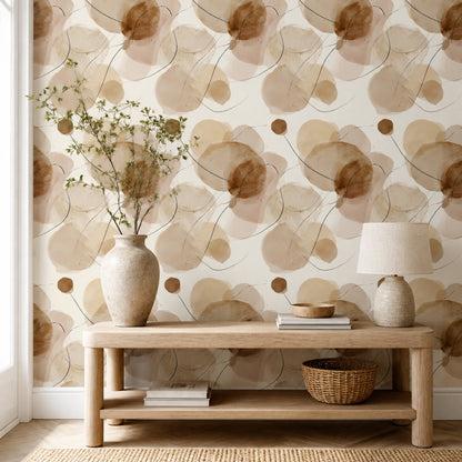 Organic Shapes Wallpaper Watercolor Removable Minimalist Wall Double Roll