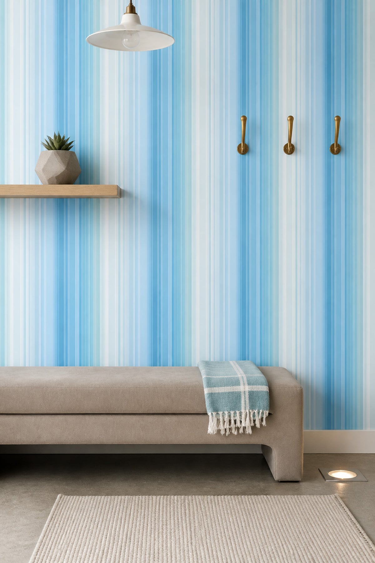 Vertical Stripes Wallpaper Blue Stripes Light Blue Removable Wall Decor