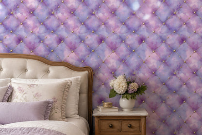 Trellis Wallpaper Lavender Gold Decorative Mural