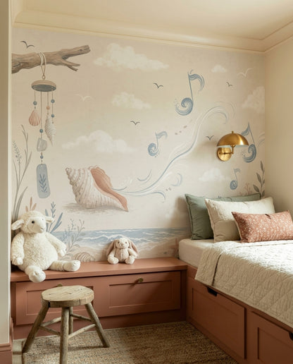 Coastal Wallpaper Seashells Beach Wall Mural