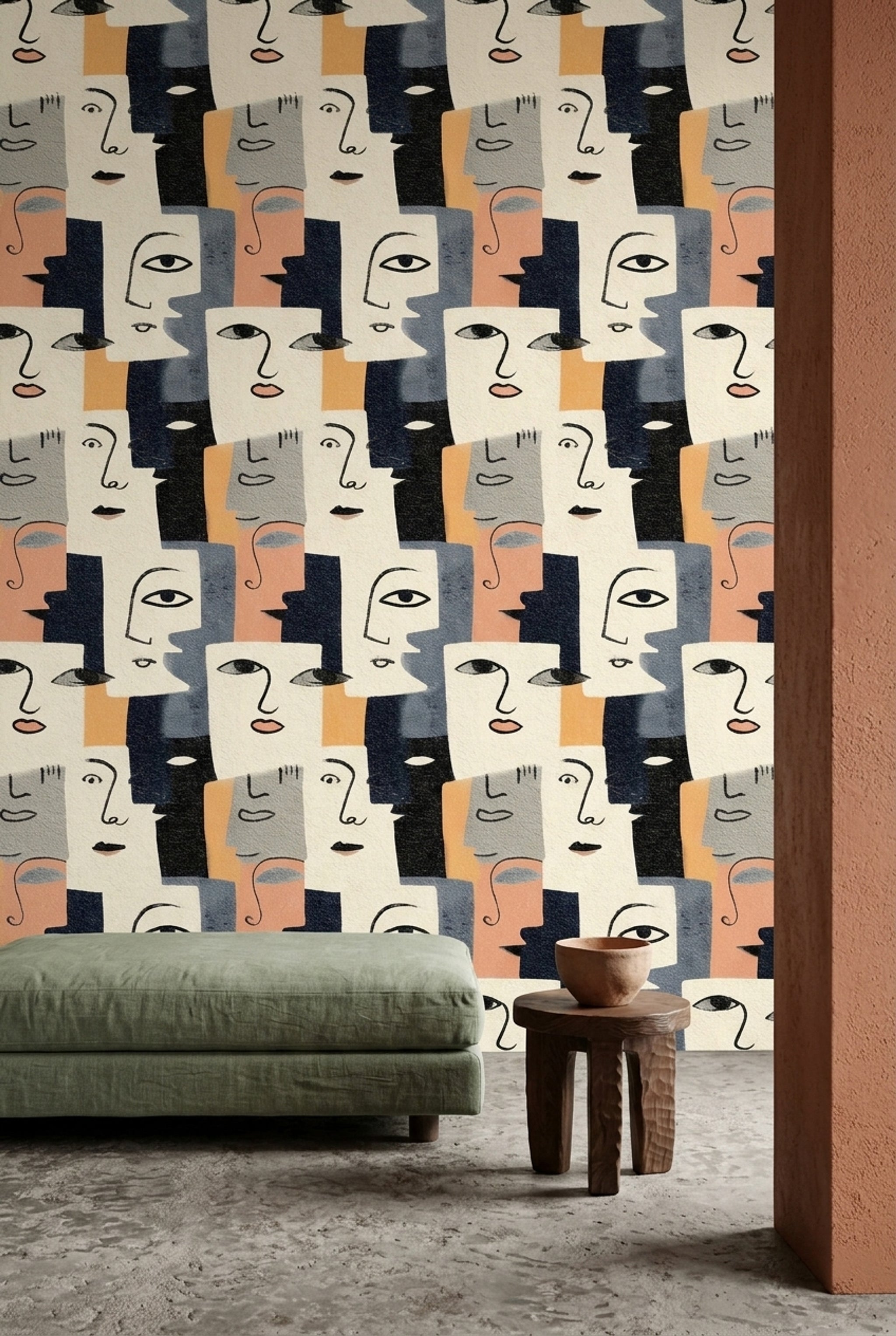 Mid Century Modern Wallpaper Modern Contemporary Removable Wall Decor