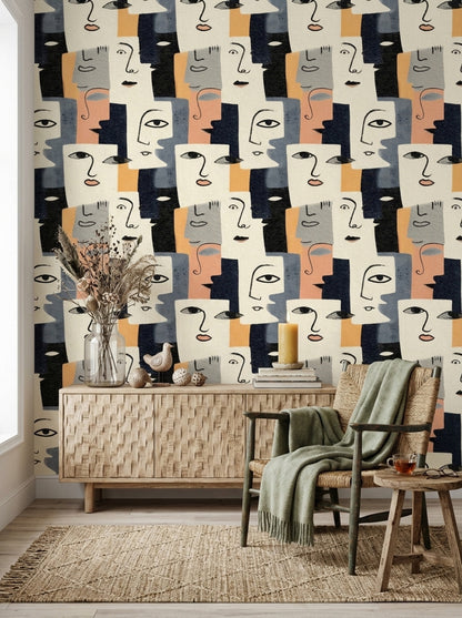 Mid Century Modern Wallpaper Modern Contemporary Removable Wall Decor