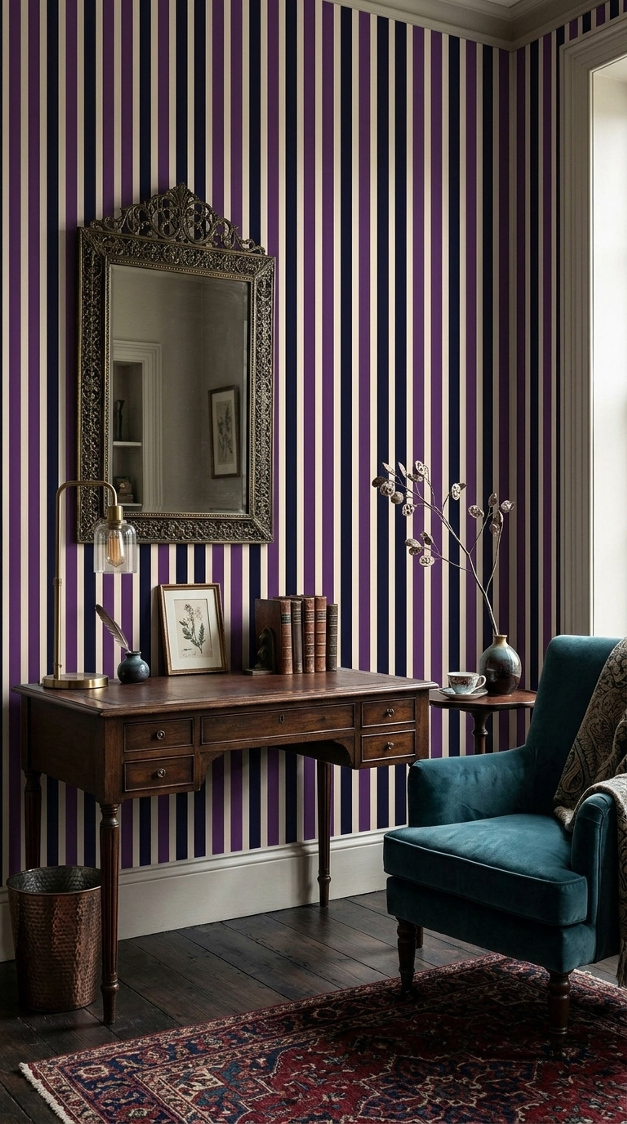Vertical Stripes Wallpaper Striped Wallpaper Removable Geometric Wall Double Roll