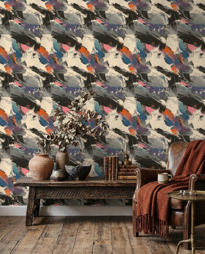 Abstract Wallpaper Painterly Textured Removable Wall Decor