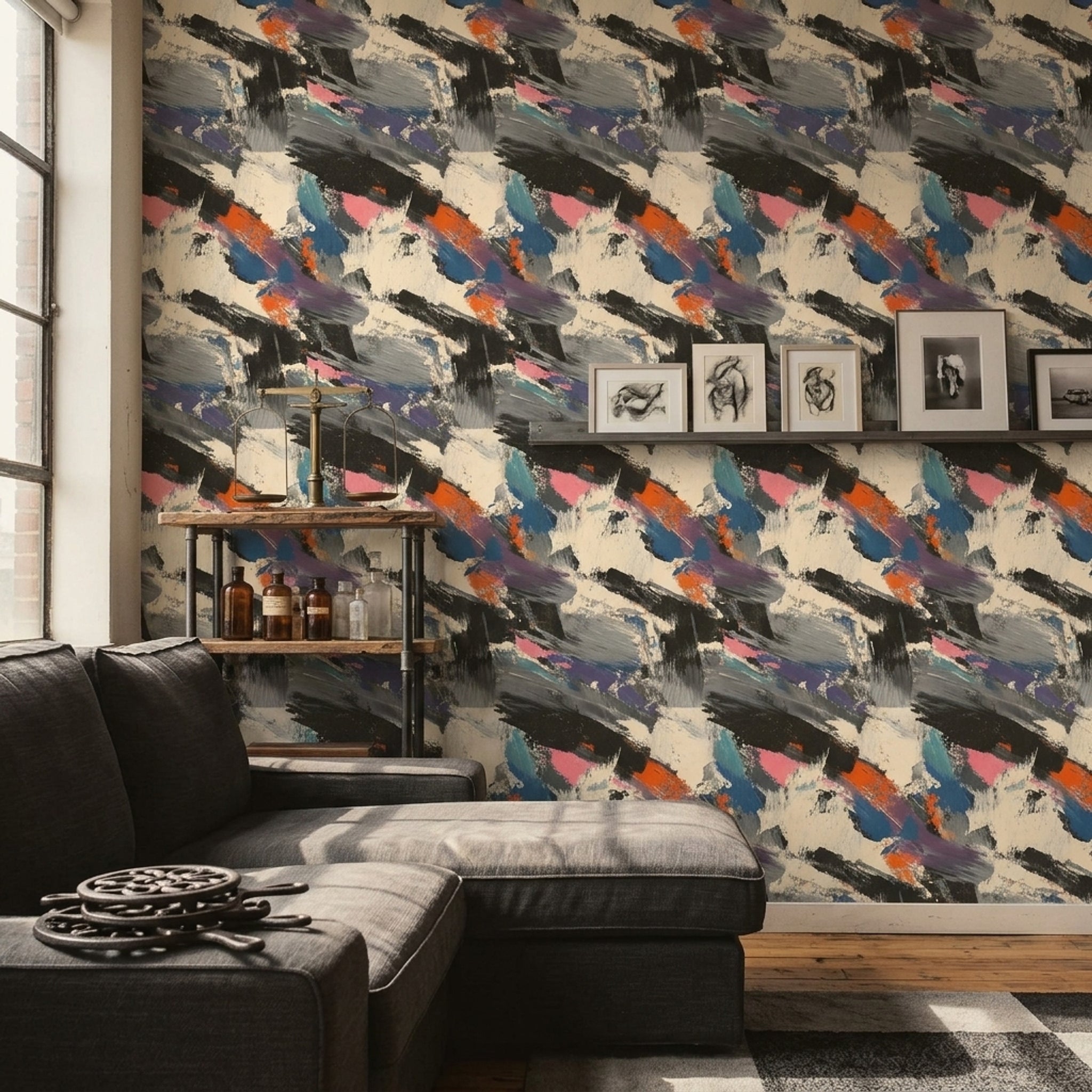 Abstract Wallpaper Painterly Textured Removable Wall Decor