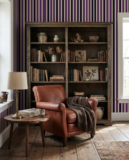 Vertical Stripes Wallpaper Striped Wallpaper Removable Geometric Wall Double Roll
