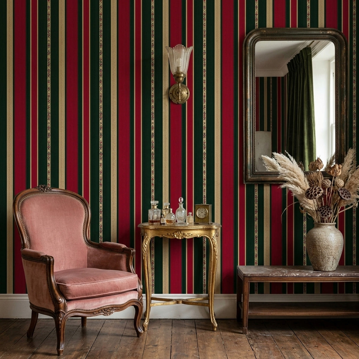 Dark Striped Wallpaper Tribal Border Geometric Textile Removable Wall Decor