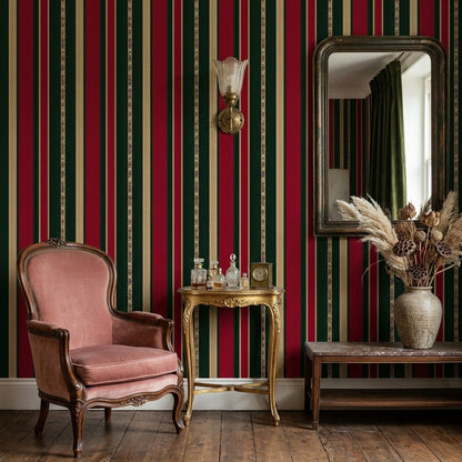 Dark Striped Wallpaper Tribal Border Geometric Textile Removable Wall Decor