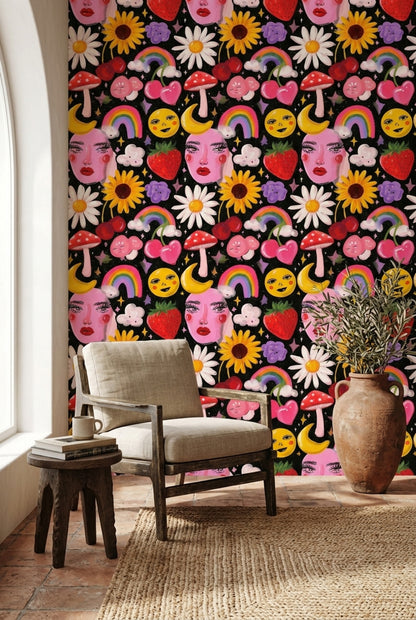 Maximalist Wallpaper Eclectic Whimsical Decorative Mural