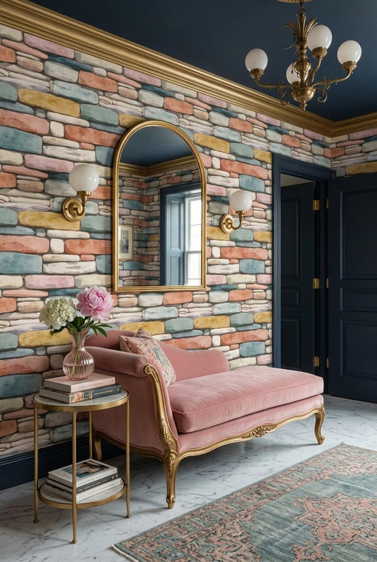 Watercolor Texture Wallpaper Stone Wall Removable Stone Wall Wall Double Roll