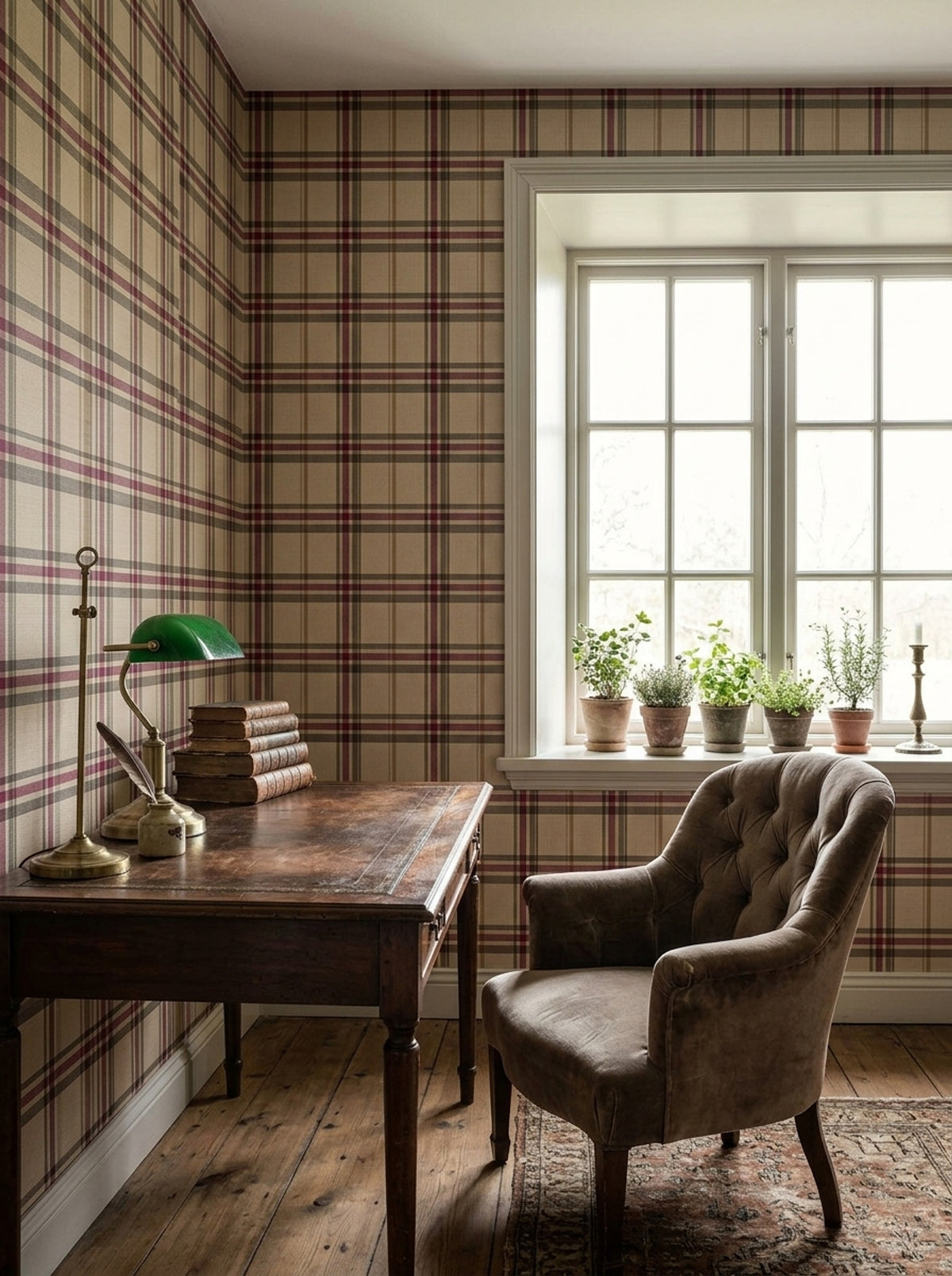 Plaid Wallpaper Tartan Woven Texture Decorative Mural
