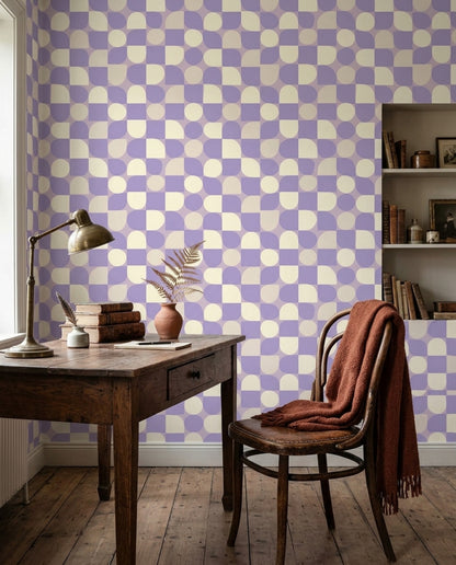 Abstract Pattern Wallpaper Geometric Blocks Pastel Decorative Mural