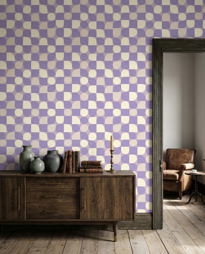 Abstract Pattern Wallpaper Geometric Blocks Pastel Decorative Mural