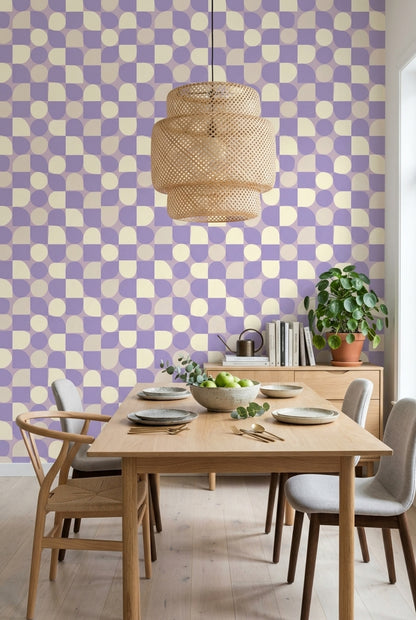 Abstract Pattern Wallpaper Geometric Blocks Pastel Decorative Mural