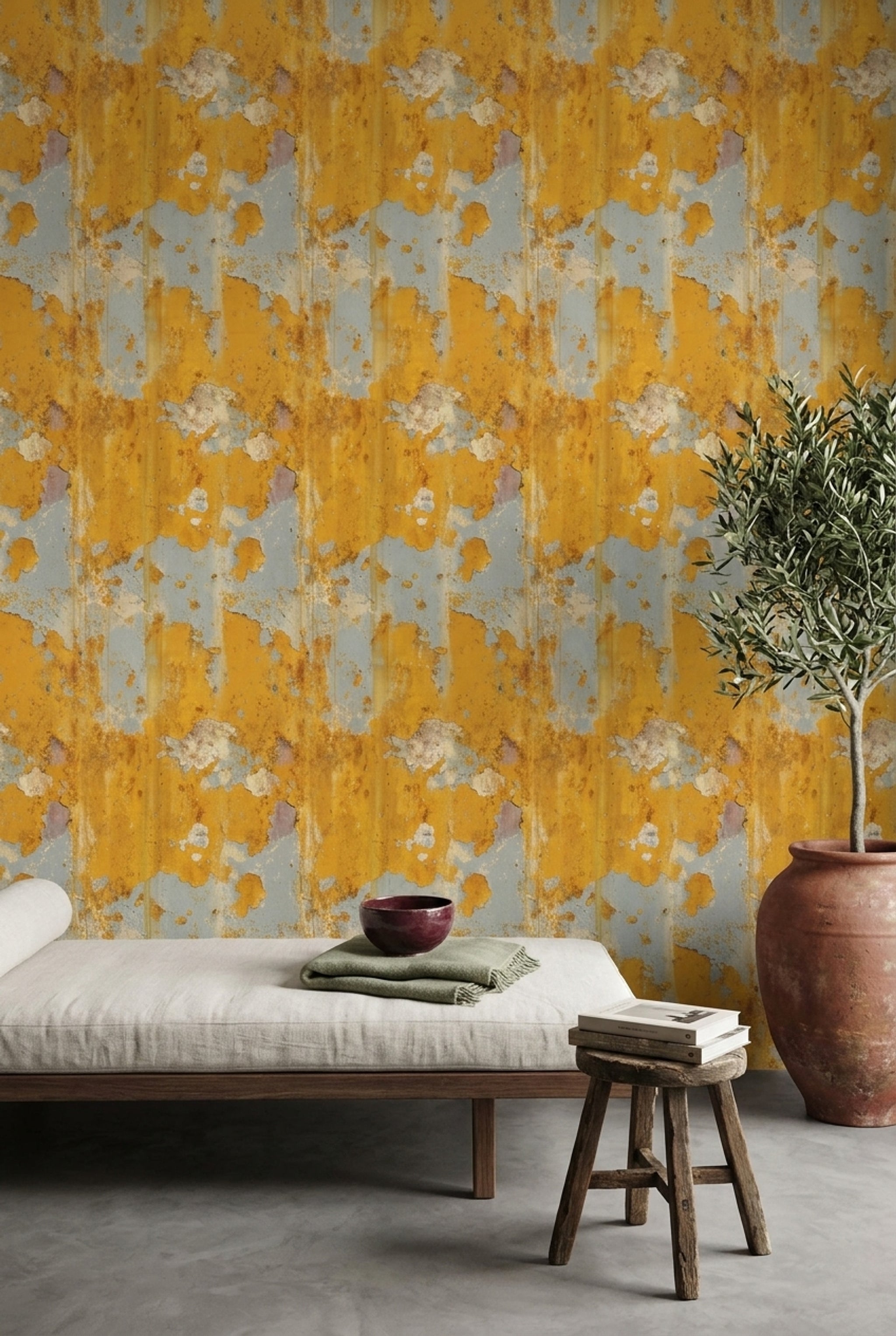 Peeling Paint Wallpaper Distressed Wall Weathered Plaster Removable Wall Decor