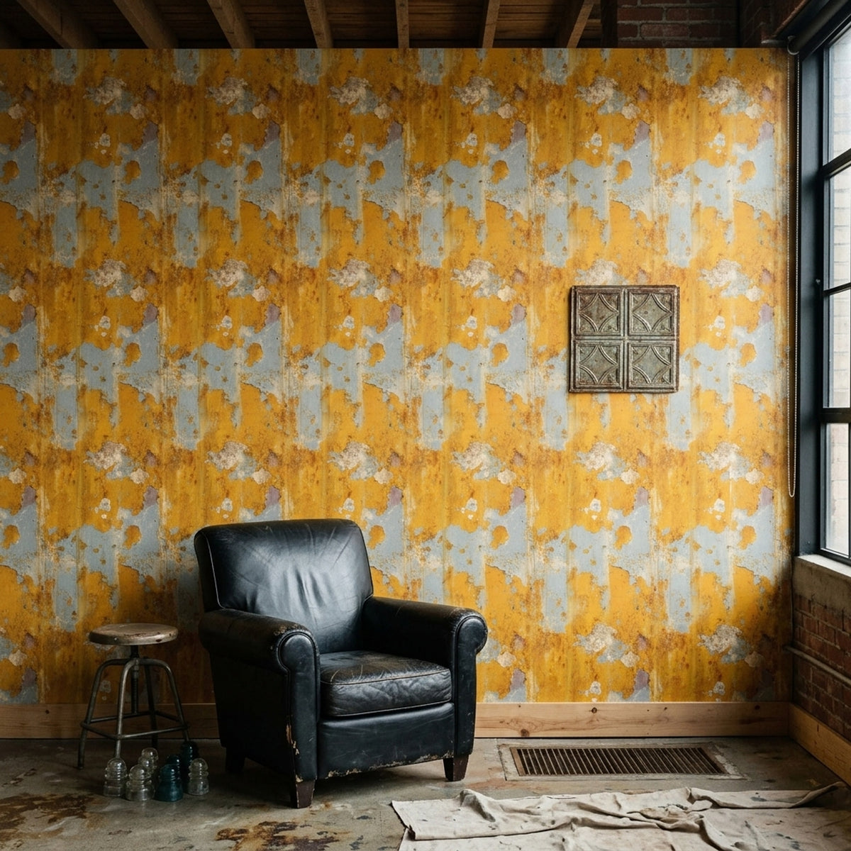 Peeling Paint Wallpaper Distressed Wall Weathered Plaster Removable Wall Decor