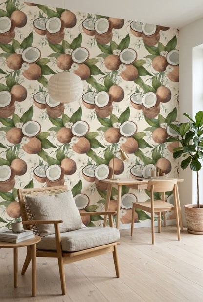 Coconut Wallpaper Tropical Botanical Decorative Mural