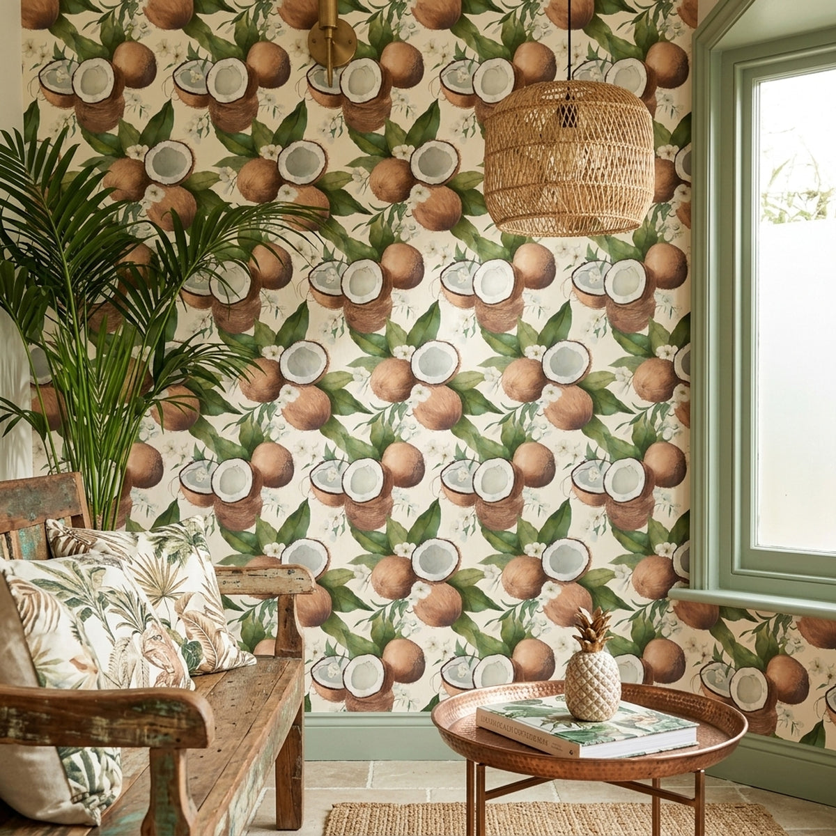 Coconut Wallpaper Tropical Botanical Decorative Mural