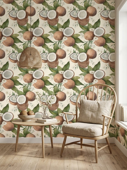 Coconut Wallpaper Tropical Botanical Decorative Mural