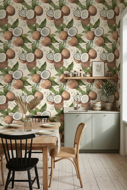 Coconut Wallpaper Tropical Botanical Decorative Mural