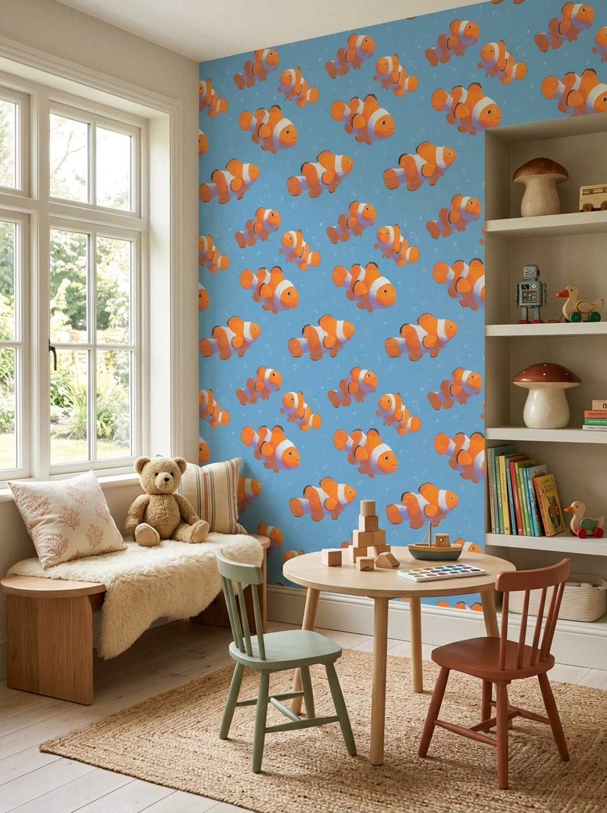 Clownfish Wallpaper Underwater Ocean Removable Wall Decor