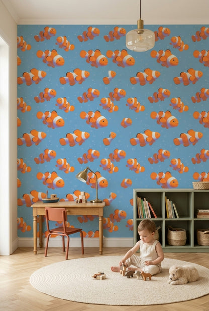 Clownfish Wallpaper Underwater Ocean Removable Wall Decor