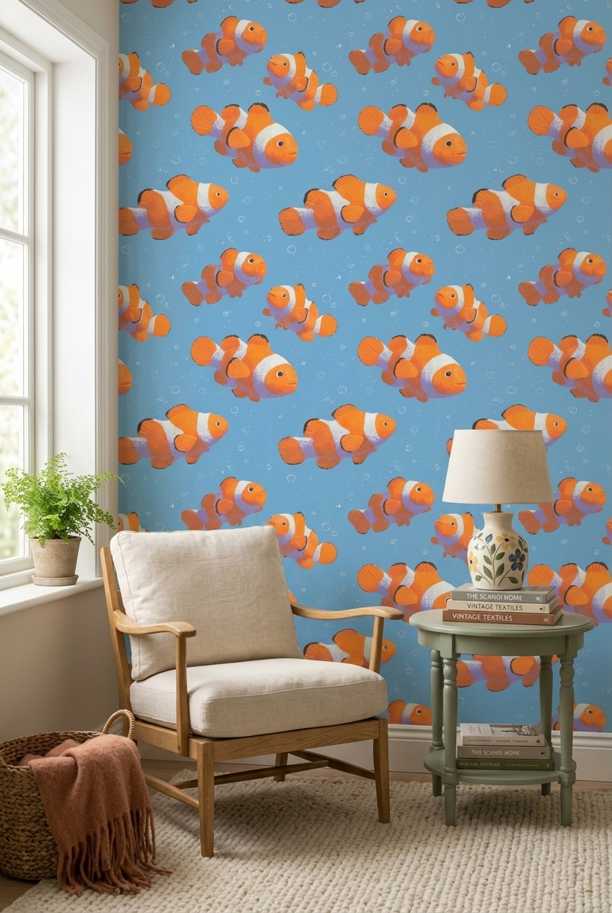 Clownfish Wallpaper Underwater Ocean Removable Wall Decor