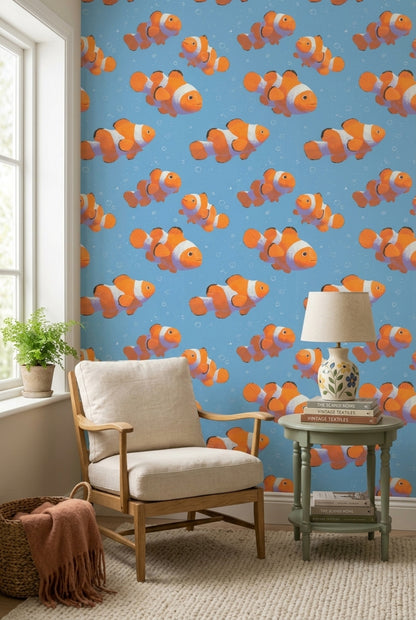 Clownfish Wallpaper Underwater Ocean Removable Wall Decor