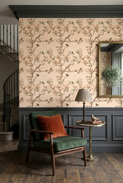 Watercolor Texture Wallpaper Botanical Chinoiserie Removable Wall Decor