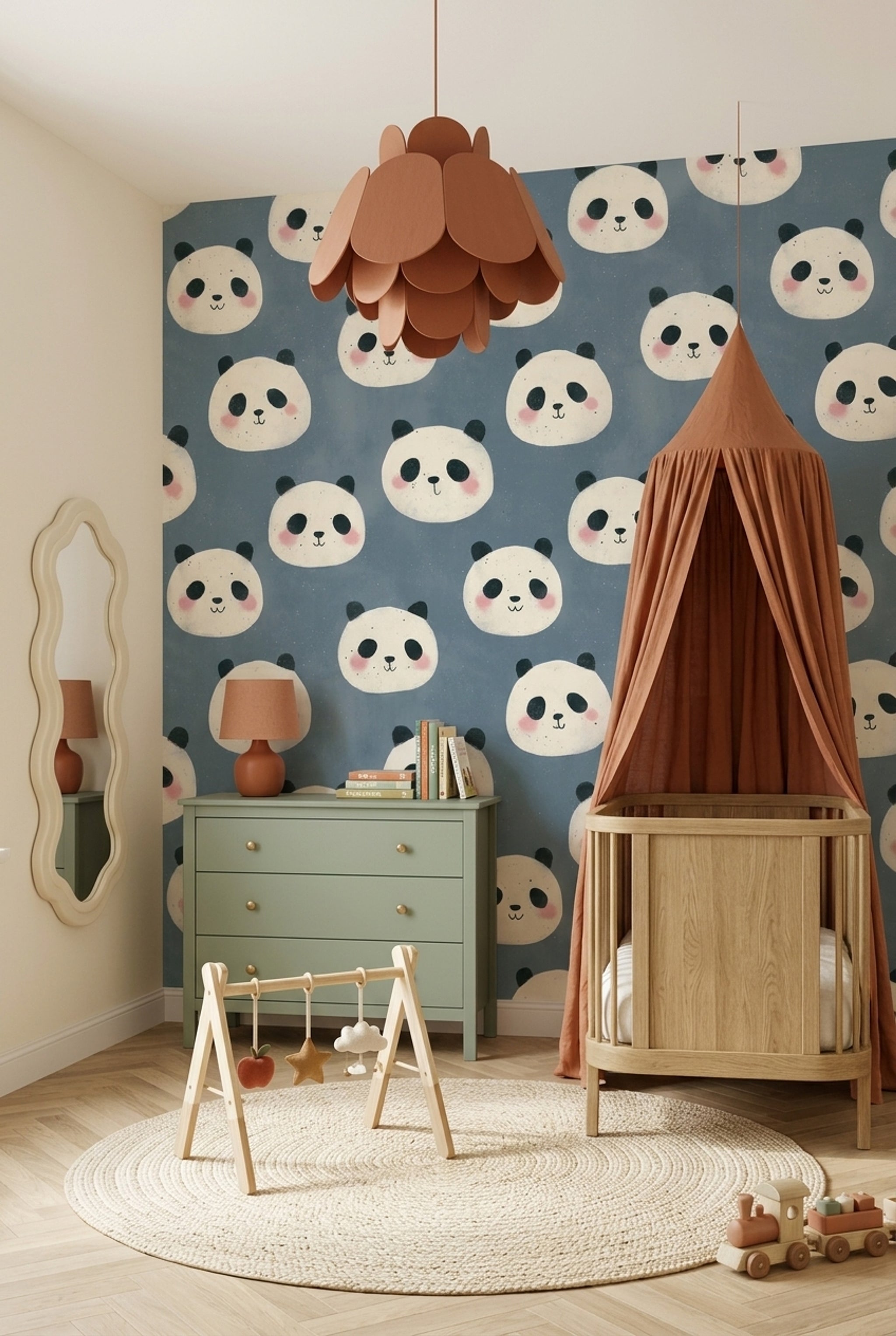 Panda Wallpaper Cute Whimsical Decorative Mural
