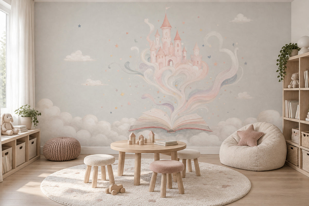 Fairy Tale Castle Wallpaper Storybook Sky Wall Mural