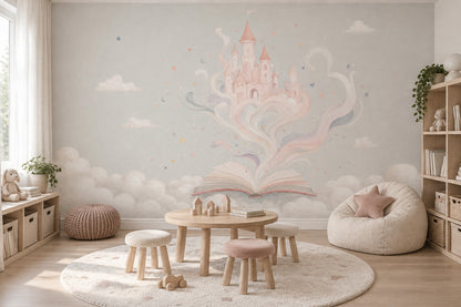 Fairy Tale Castle Wallpaper Storybook Sky Wall Mural