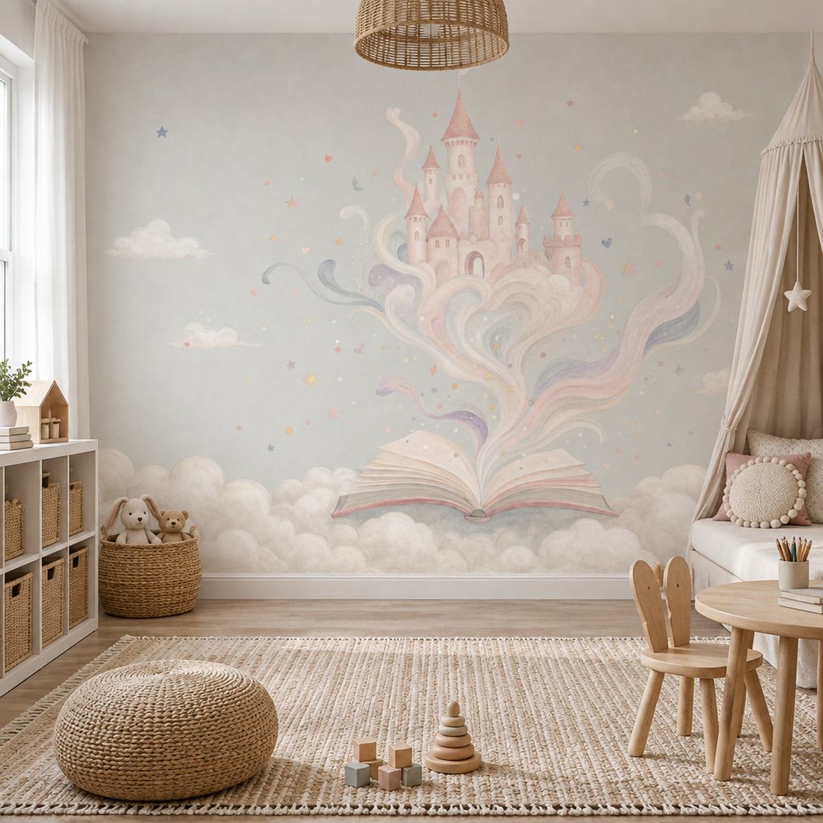 Fairy Tale Castle Wallpaper Storybook Sky Wall Mural