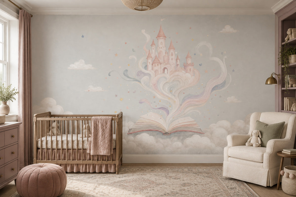 Fairy Tale Castle Wallpaper Storybook Sky Wall Mural