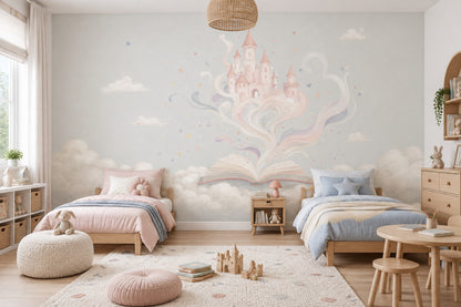 Fairy Tale Castle Wallpaper Storybook Sky Wall Mural