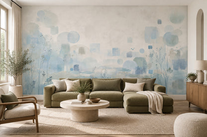 Abstract Geometric Shapes Wallpaper Watercolor Texture Wall Mural