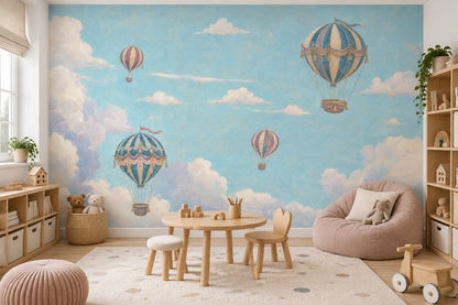 Hot Air Balloons Wallpaper Vintage Sky Wall Mural