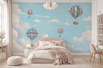 Hot Air Balloons Wallpaper Vintage Sky Wall Mural