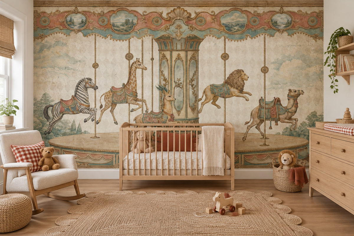 Vintage Carousel Wallpaper Ornate Fairground Wall Mural
