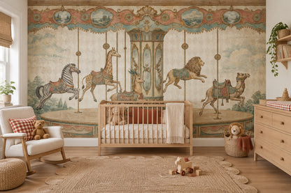 Vintage Carousel Wallpaper Ornate Fairground Wall Mural