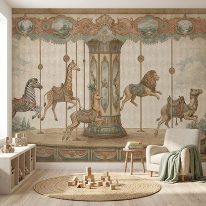 Vintage Carousel Wallpaper Ornate Fairground Wall Mural