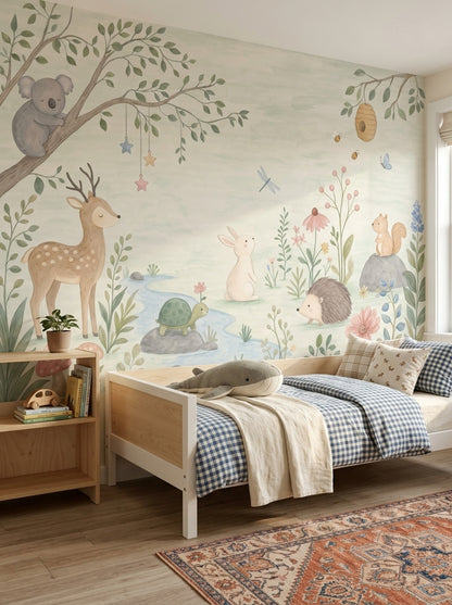 Woodland Animals Wallpaper Whimsical Forest Wall Mural
