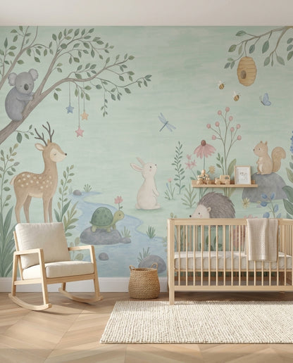 Woodland Animals Wallpaper Whimsical Forest Wall Mural