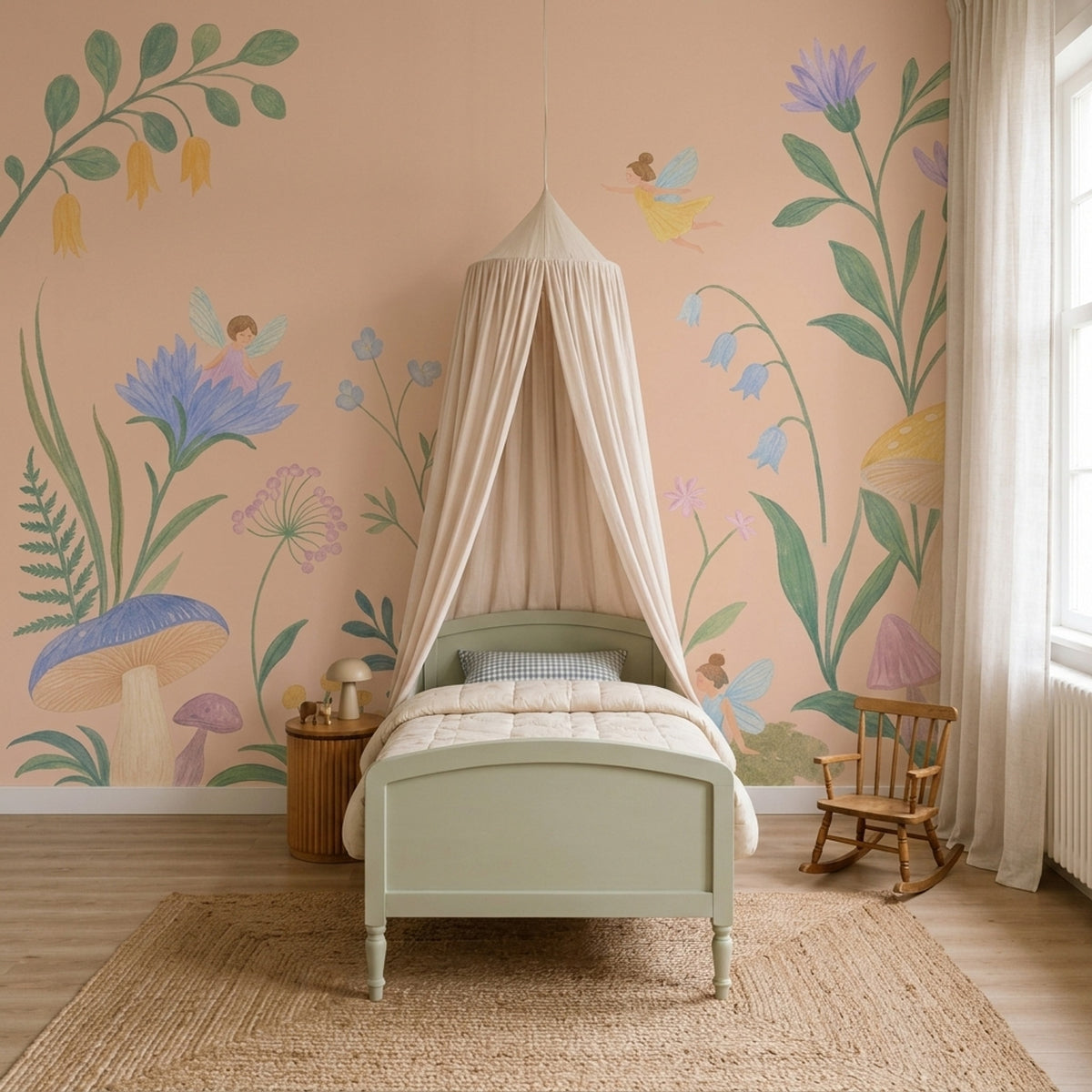 Fairy Garden Wallpaper Watercolor Botanical Wall Mural