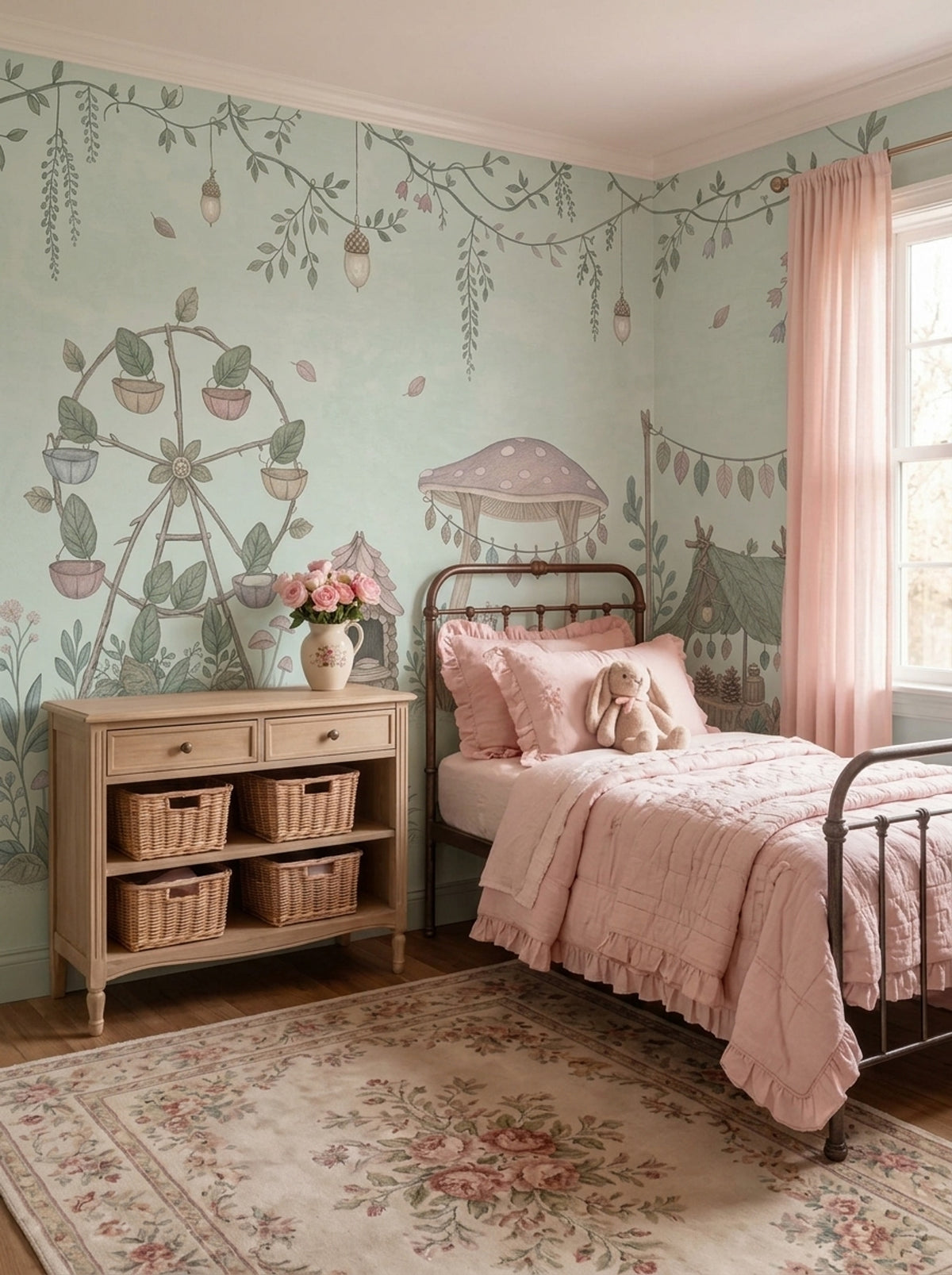Whimsical Woodland Mushrooms Wallpaper Fairy Garden Wall Mural