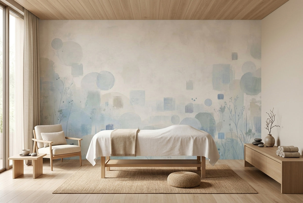 Abstract Geometric Shapes Wallpaper Watercolor Texture Wall Mural