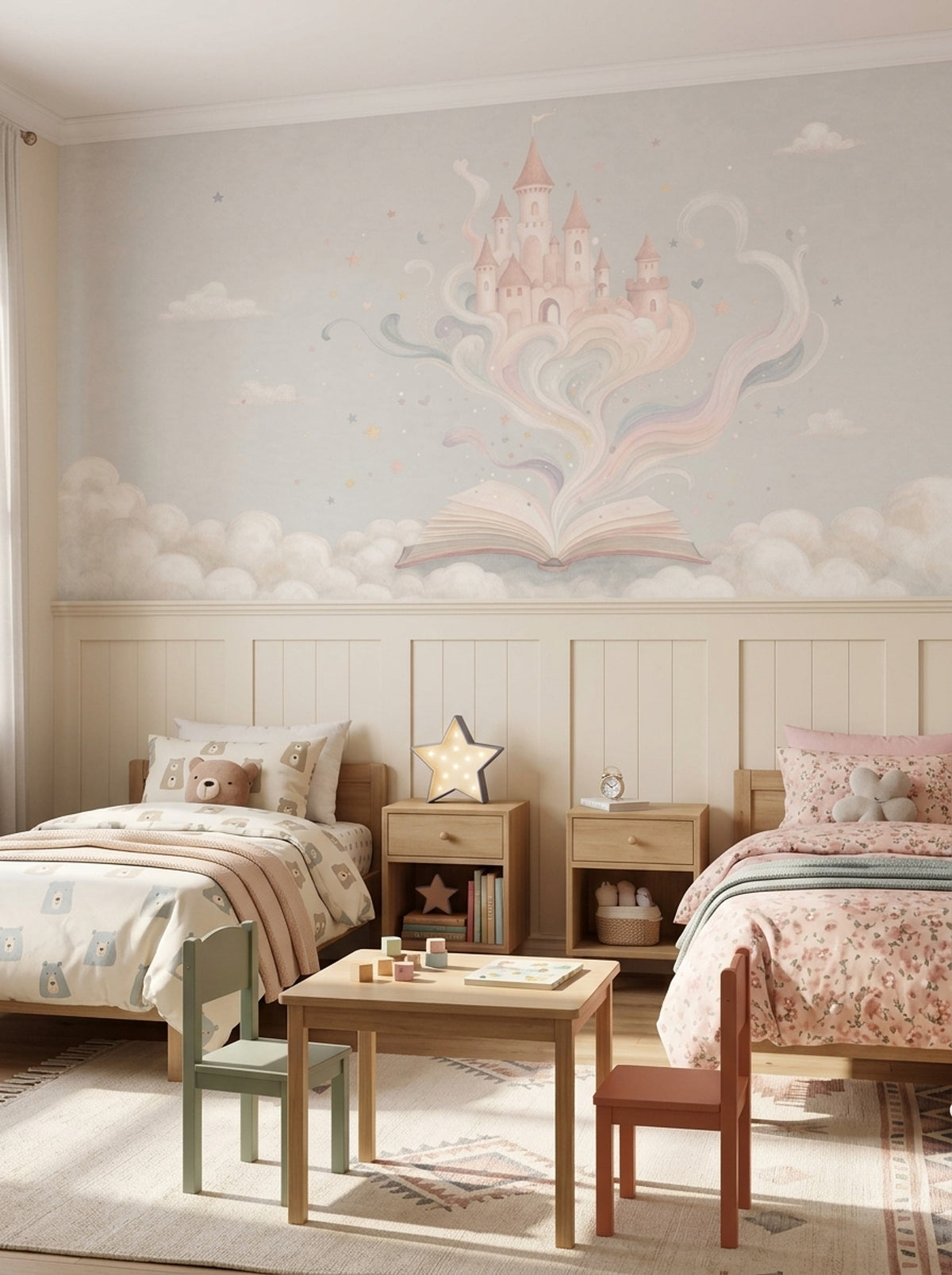 Fairy Tale Castle Wallpaper Storybook Sky Wall Mural