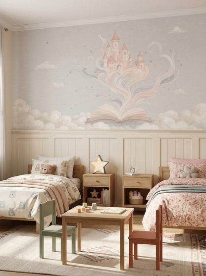 Fairy Tale Castle Wallpaper Storybook Sky Wall Mural