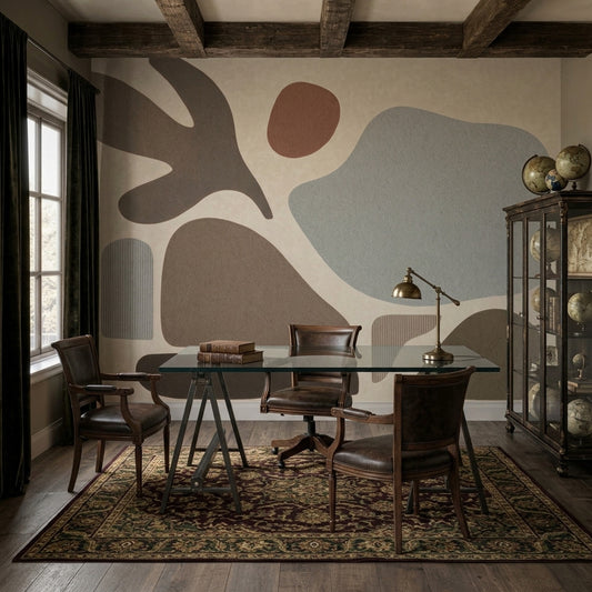 Organic Abstract Shapes Wallpaper Paper Texture Wall Mural